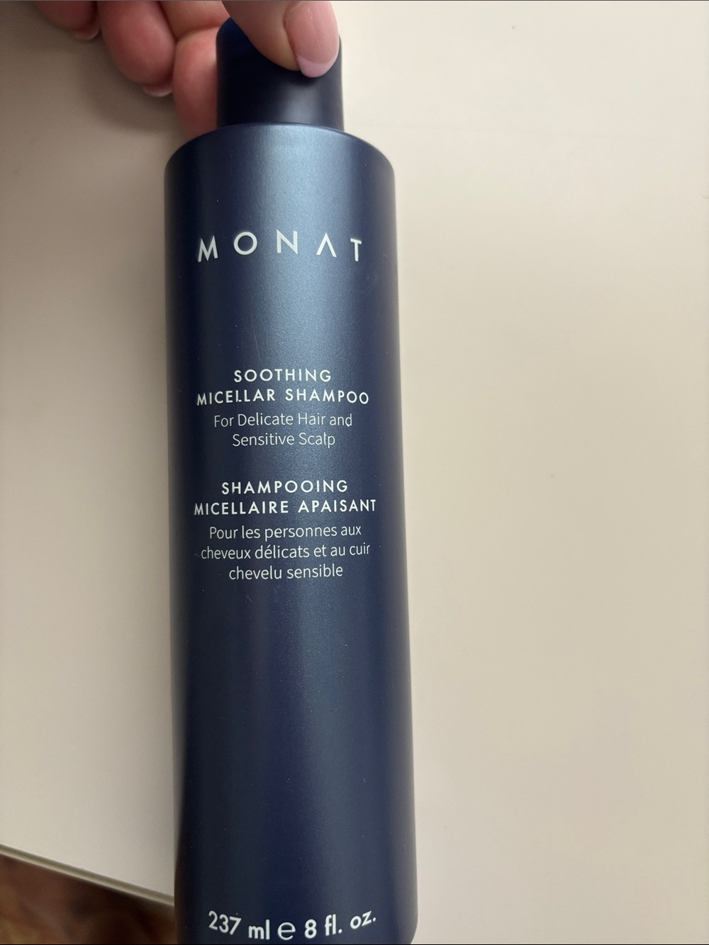 MONAT Soothing Micellar Shampoo — Deep Navy Bottle